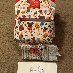 Loungefly Red and Blue Disney Character Backpack